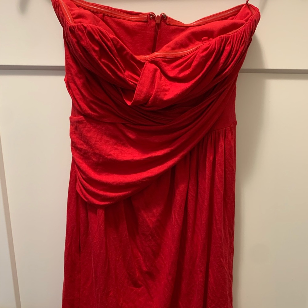 Express Red Strapless Dress